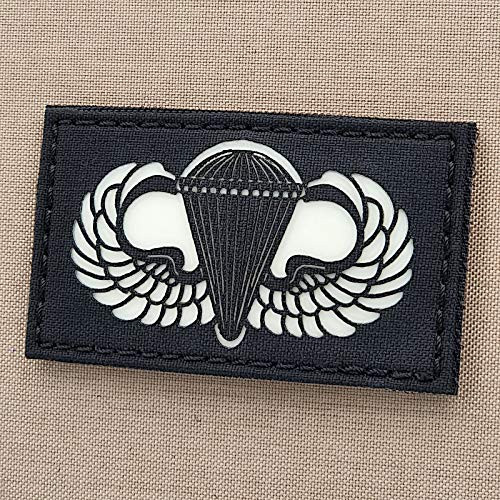Basic Parachutist Badge 2x3.5 Jump Wings Glow Dark Airborne Tactical Patch