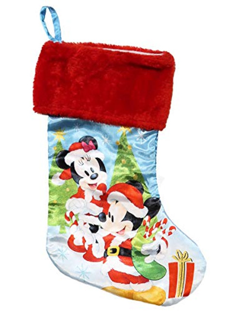 Disney Mickey and Minnie Mouse Christmas Stocking 14.5 Inches Disney Mickey and Minnie Mouse Christmas Stocking 14.5 Inches