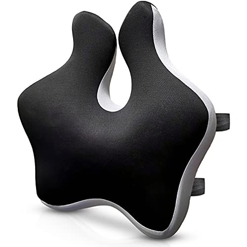 Lumbar Support Pillow for Chair and Car Seat - Memory Foam Back Cushion Relief Lower Back Pain - Ergonomic Back Pillow for Office Chair or Desk Chair - Innovative Lumbar Pillow Sitting Support