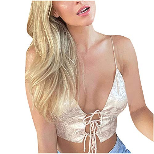 CZYCO Women's Sexy Criss Cross Bandage Crop Tops Cut Out Active Bustier Cami Beige CZYCO Women's Sexy Criss Cross Bandage Crop Tops Cut Out Active Bustier Cami Beige