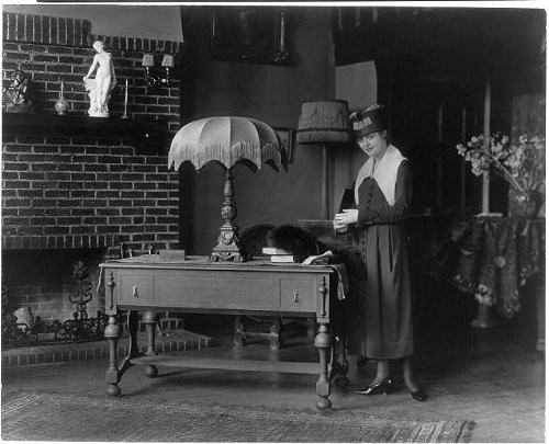 HistoricalFindings Photo- Combination TableFolding BedWoman Beside Tablec1917