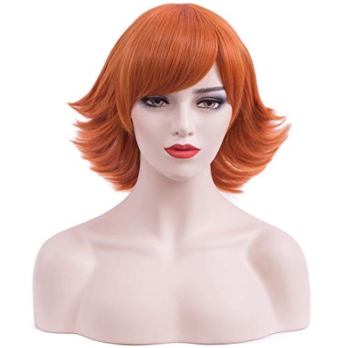 PATTNIUM Orange Wig Short Bob Wig Orange Wig for Women Orange Flip Bob Wig Orange Wig with Bangs Orange Bob Wig Synthetic Hair Cosplay Costume Wig -Orange- PATTNIUM Orange Wig Short Bob Wig Orange Wig for Women Orange Flip Bob Wig Orange Wig with Bangs Orange Bob Wig Synthetic Hair Cosplay Costume Wig -Orange-