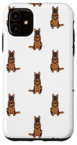 iPhone 11 Big German Shepherd Pattern Dog White Case