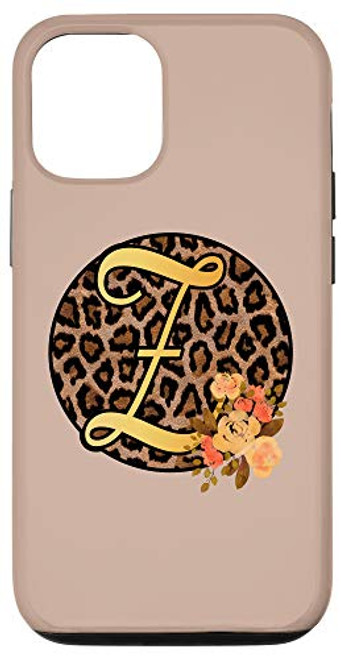 iPhone 12-12 Pro Leopard Print Floral Monogram Z Letter Initial Cheetah Women Case