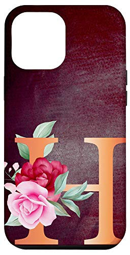 iPhone 12 Pro Max Letter H Alphabet Pink Flower Monogram Case