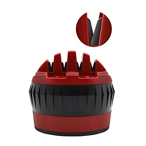SHAN ZU Knife Sharpener with Non-slip Suction Cup One Hand 4-stage Professional Kitchen Knife Sharpening Tool Quickly Helps Sharpening Repair and Polish Dull Knives
