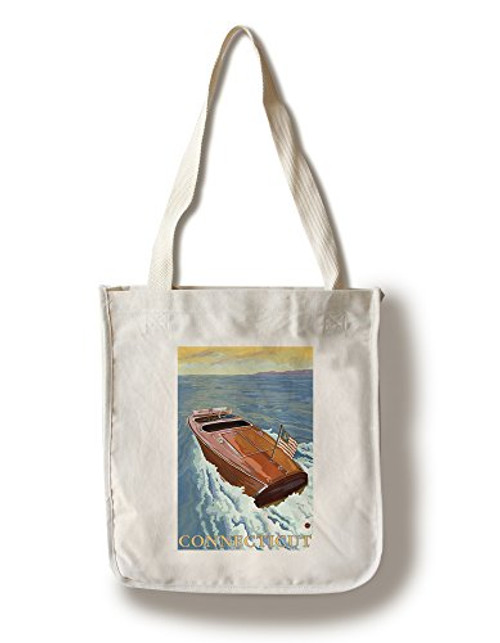 Lantern Press Connecticut Wooden Boat -100 percent Cotton Tote Bag Reusable- Lantern Press Connecticut Wooden Boat -100 percent Cotton Tote Bag Reusable-
