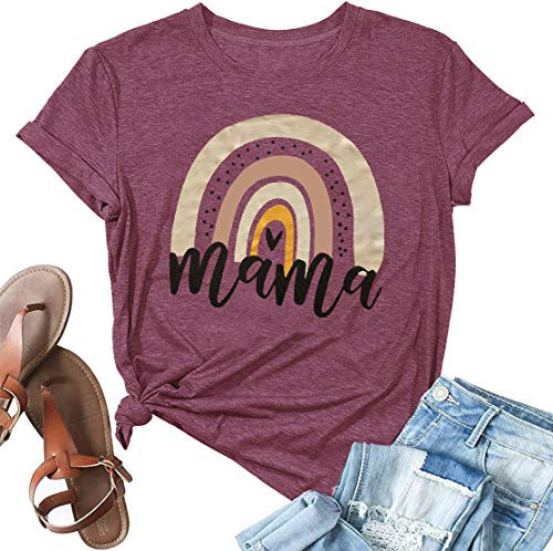 Mama Shirt for Women Funny Mama Graphic Tees Shirt Mothers Day Letters Print T Shirt Tops -Purple Small- Mama Shirt for Women Funny Mama Graphic Tees Shirt Mothers Day Letters Print T Shirt Tops -Purple Small-