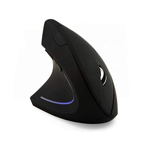 Left Hand Wireless USB Ergonomic Mouse 2.4GHz Optical Vertical Mouse for PC-Laptop-MacPalm Rest Thumb Buttons Adjustable DPI