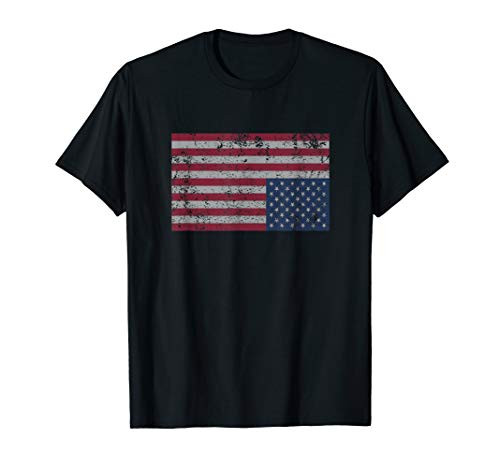 American Flag Distress Upside Down United States USA T Shirt