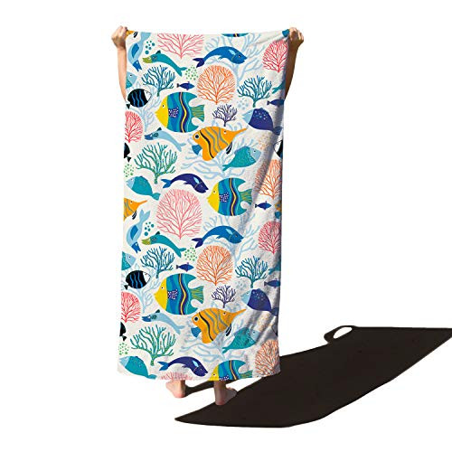 Arkwright LLC Oceanic Velour Printed Beach Towel 100 percent Cotton Super Absorbent Quick Drying Pool Towel -30x60 in. Dive-