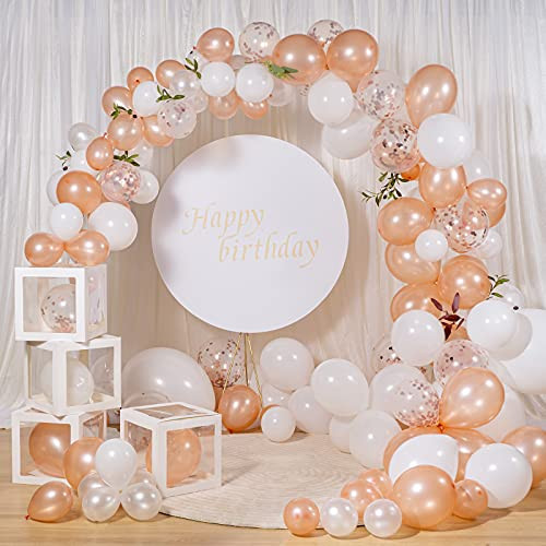 Topico DIY Balloon Garland Kit and Balloon Arch Party Supplies Decorations 102Pcs White Rose Gold and Gold Confetti Balloons for Bridal and Baby Shower Birthday Wedding Anniversary Graduation Party Topico DIY Balloon Garland Kit and Balloon Arch Party Supplies Decorations 102Pcs White Rose Gold and Gold Confetti Balloons for Bridal and Baby Shower Birthday Wedding Anniversary Graduation Party