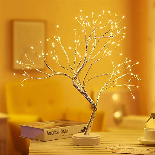 JMEXSUSS 108 LED Bonsai Tree Artificial Light Battery and USB Plug in Fairy Light Spirit Tree Lamp DIY Tabletop Tree Light Lamp?Warm White?