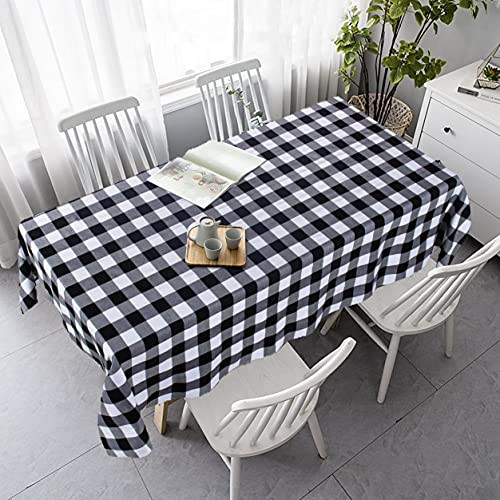 AIXHN Checkered Tablecloth 56 x56 inch Rectangle Gingham Buffalo Check Tablecloths Waterproof Kitchen Dinning Table Cover Farmhouse Table Overlay Wedding Party Decoration Black and White