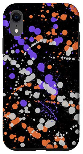 iPhone XR Dirty Colorful Paint Splatter Watercolor Background Case
