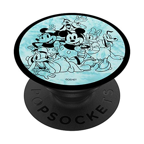 Disney Mickey Mouse and Friends 90s Blue Tie Dye PopSockets PopGrip- Swappable Grip for Phones  and  Tablets