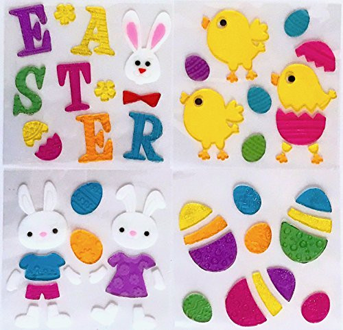 Nantucket Easter Spring Gel Clings- Bunny Friends Chicks and Eggs Decoration Pack for Windows Mirrors Car and More! Nantucket Easter Spring Gel Clings- Bunny Friends Chicks and Eggs Decoration Pack for Windows Mirrors Car and More!