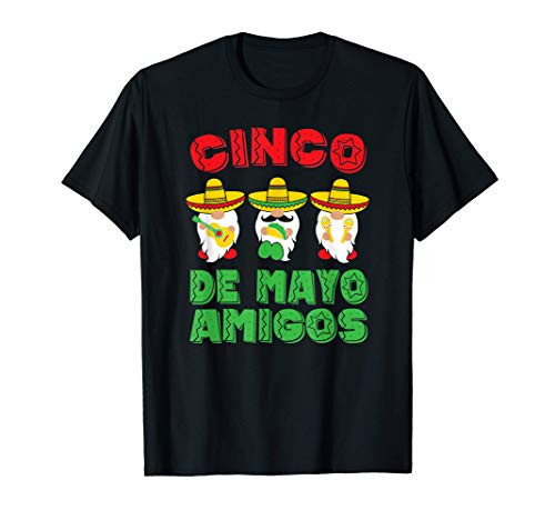 Cinco De Mayo Mexican Amigos Gnomes T-Shirt
