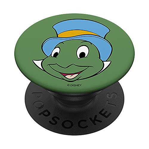 Disney Pinocchio Jiminy Cricket Green Big Face PopSockets PopGrip- Swappable Grip for Phones  and  Tablets