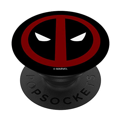 Marvel Deadpool Classic Mask Logo PopSockets PopGrip- Swappable Grip for Phones  and  Tablets
