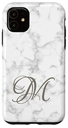 iPhone 11 Initial M Monogram Phone Cover Alphabet Letter Monogrammed Case