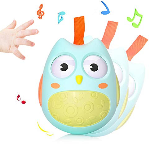 DREAMT Baby Rattle Toy, Hanging Rattle Stroller, Roly-Poly Owl Tumbler Toy with Rolling Eyes for Toddlers and Kids