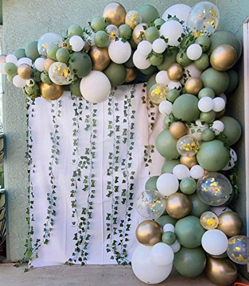 125pcs DIY Retro Avocado Green Balloon Garland Kit Sage Green White Gold Confetti and Metallic Chrome Gold Balloons for Wedding Birthday Party Baby Shower Decorations Jungle Safari Balloons 125pcs DIY Retro Avocado Green Balloon Garland Kit Sage Green White Gold Confetti and Metallic Chrome Gold Balloons for Wedding Birthday Party Baby Shower Decorations Jungle Safari Balloons