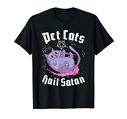 Pet Cats Hail Satan Kawaii Satanic Cat Astrology Witchcraft T-Shirt