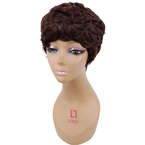 Short Brown Wigs for Black Women Curly Pixie Wig Synthetic Hair Short Cut Blond Wigs for Women's Fashion Sexy Wig Cosplay -4-