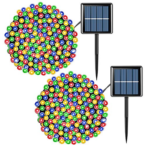 Solar String Lights Outdoor Waterproof 2 Pack Each 33ft 100 LED Solar Christmas Lights Multicolor 8 Modes Solar Twinkle Lights for Garden Yard Tree Party Patio Fence Holiday Wedding Decoration Solar String Lights Outdoor Waterproof 2 Pack Each 33ft 100 LED Solar Christmas Lights Multicolor 8 Modes Solar Twinkle Lights for Garden Yard Tree Party Patio Fence Holiday Wedding Decoration