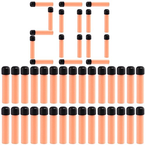 PeleusTech Refill Darts 200-Dart 2.60x0.43inch Big Head Soft Bullet for Nerf N-Strike Vulcan EBF-25 Dart Blaster - Black