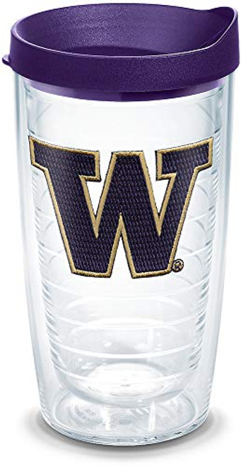 Tervis Washington Huskies Logo Tumbler with Emblem and Royal Purple Lid 16oz Clear Tervis Washington Huskies Logo Tumbler with Emblem and Royal Purple Lid 16oz Clear