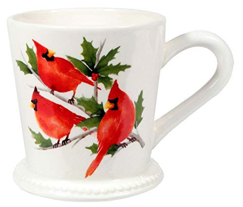 DEI 81086 Ceramic Mug 5.25 x 3.75 x 4.0 White/Red
