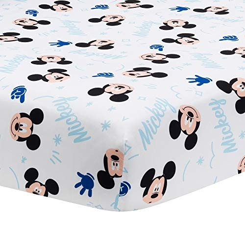 Lambs  and  Ivy Disney Baby Forever Mickey Mouse White Fitted Crib Sheet