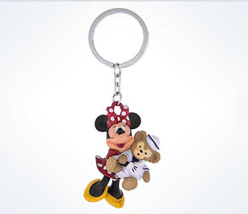 Disney Park Fun Minnie Mouse with Duffy Bear Figurine Keychain Key Chain