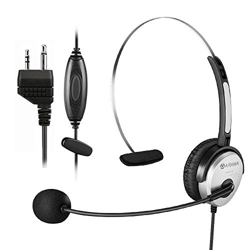 Arama PTT MIC Headphone Headset w/ Adjustable Band for Midland GMRS FRS Radios