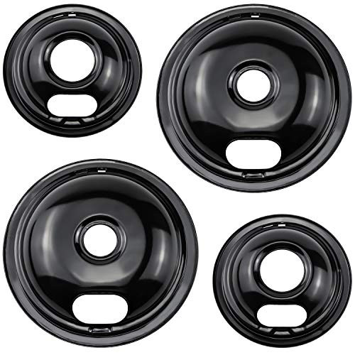 Cenipar Burner Drip Pans W10290350 8"?2-Pack? and W10290353 6" -2- Pack- Drip PansBlack Style Porcelain Drip Pans for Whirlpool Electrulox Frlgidalre Electric Stove and Surface Burner Cenipar Burner Drip Pans W10290350 8"?2-Pack? and W10290353 6" -2- Pack- Drip PansBlack Style Porcelain Drip Pans for Whirlpool Electrulox Frlgidalre Electric Stove and Surface Burner