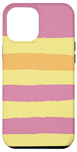 iPhone 12 Pro Max Modern Stripe Pattern Pink Yellow  and  Orange AEW647 Case