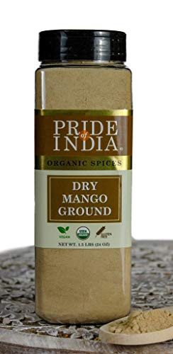 Pride Of India - Organic Dry Mango (Amchur) Powder, 24 oz (680 gm), Sifting Jar