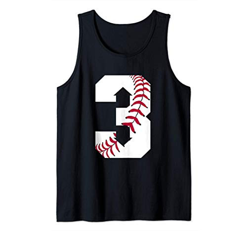 Three Up Three Down Baseball Number 3 Tank Top