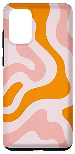 Galaxy S20 plus Retro Liquid Swirl Abstract Pattern Design Pink Orange Case