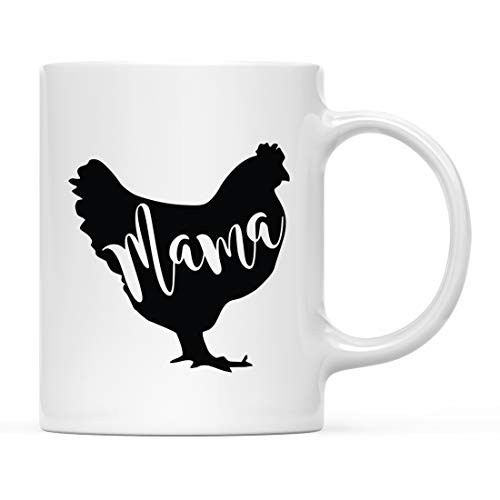 Andaz Press 11oz. Mother's Day Coffee Mug Gift Mama Hen Hen Graphic 1-Pack Birthday Christmas Gift Ideas for Mom Grandma Auntie