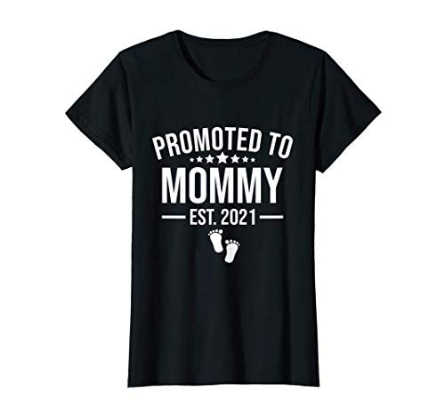 Womens Promoted To Mommy 2021 First Time Mothers New Mom To Be Gift T-Shirt