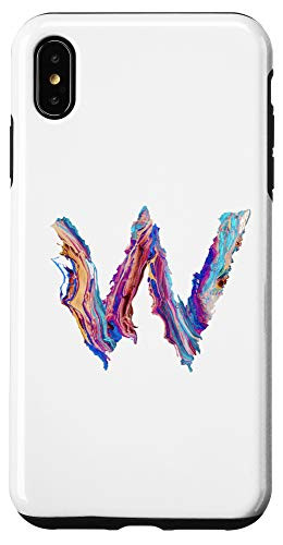 iPhone XS Max Cool Modern Letter W Abstract Paint Pattern on White AAN011w Case