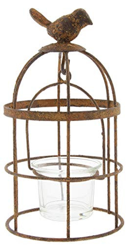 Park Hill Antique Style Bird Cage Candle Holder Tea Light Candle 7.5"