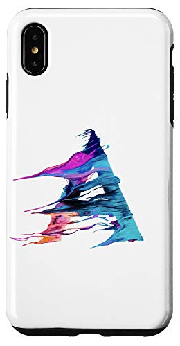 iPhone XS Max Cool Modern Letter A Abstract Paint Pattern on White AAN011a Case