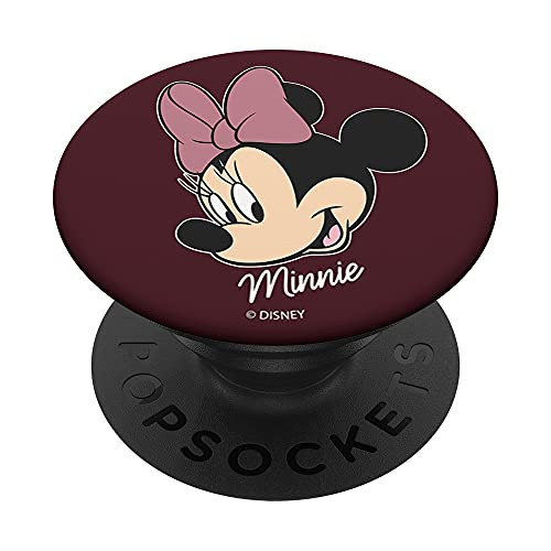 Disney Mickey And Friends Minnie Pink Bow Big Face PopSockets PopGrip- Swappable Grip for Phones  and  Tablets