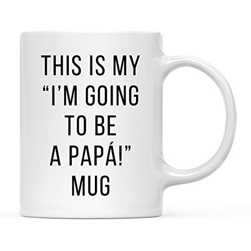 Andaz Press Funny Spanish Baby Pregnancy Announcement 11oz. Coffee Mug Gag Gift This is My"I'm Going to be a Papá!" Mug 1-Pack Newborn to Be Novelty Gift Idea for Dads Pregnancy Reveal
