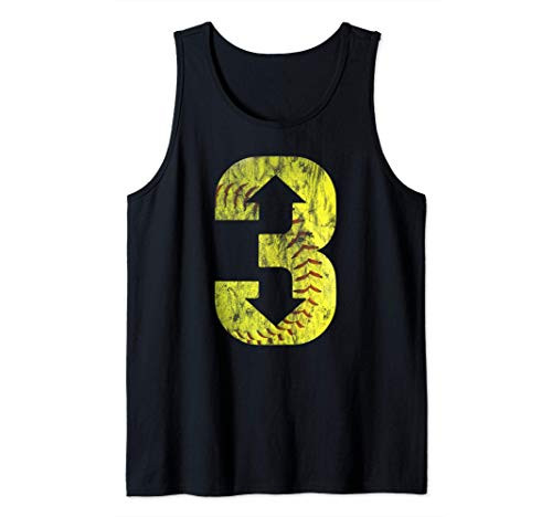 3 Up 3 Down - Three Up Three Down Softball Distressed Tank Top