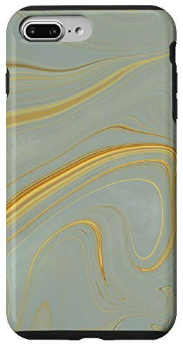 iPhone 7 Plus-8 Plus Yellow Orange Tan Brown Green Swirl Pattern AEP164 Case